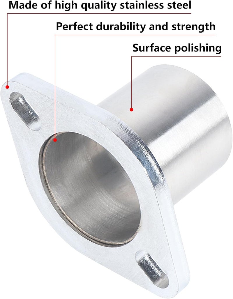 LCGP Exhaust Flange Repair Piping Kit 2.5" ID to 2.5" OD with Gasket and Bolt for Quick Fix Repair,304 Universal Stainless Steel Exhaust Flange Pipe - Image 3